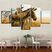 Two Zebras 5 Piece HD Multi Panel Canvas Wall Art Frame - Original Frame