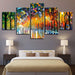 Painted Park Walkway 5 Piece HD Multi Panel Canvas Wall Art Frame - Original Frame