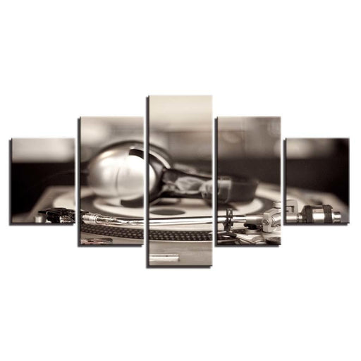 Old Music Record 5 Piece HD Multi Panel Canvas Wall Art Frame - Original Frame