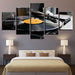 Music Record 5 Piece HD Multi Panel Canvas Wall Art Frame - Original Frame