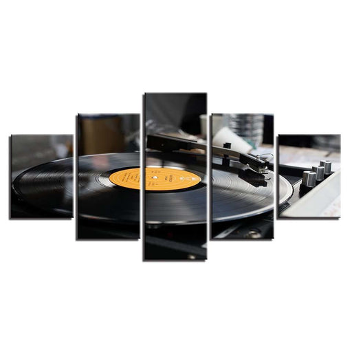 Music Record 5 Piece HD Multi Panel Canvas Wall Art Frame - Original Frame