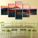 Sunset Volcano Mountains 5 Piece HD Multi Panel Canvas Wall Art Frame - Original Frame