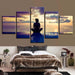 Seaside Yoga 5 Piece HD Multi Panel Canvas Wall Art Frame - Original Frame