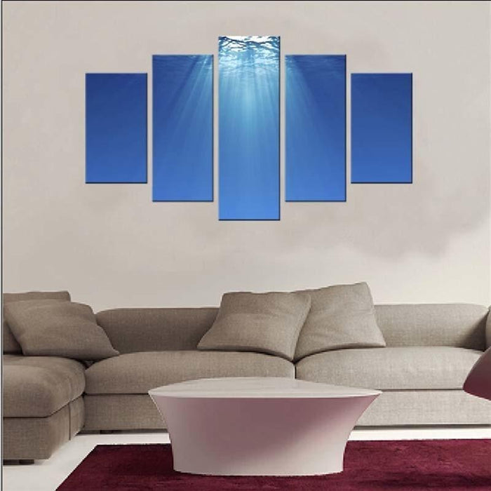 Underwater Sunlight 5 Piece HD Multi Panel Canvas Wall Art Frame - Original Frame