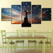 Statue of Liberty And The Flag 5 Piece HD Multi Panel Canvas Wall Art Frame - Original Frame