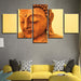 Wooden Buddha Statue 5 Piece HD Multi Panel Canvas Wall Art Frame - Original Frame