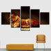 Lion 5 Piece HD Multi Panel Canvas Wall Arts Frames Set - Original Frame