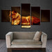 Lion 5 Piece HD Multi Panel Canvas Wall Arts Frames Set - Original Frame