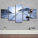 Snow Tracks 5 Piece HD Multi Panel Canvas Wall Art Frame - Original Frame