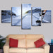 Snow Tracks 5 Piece HD Multi Panel Canvas Wall Art Frame - Original Frame