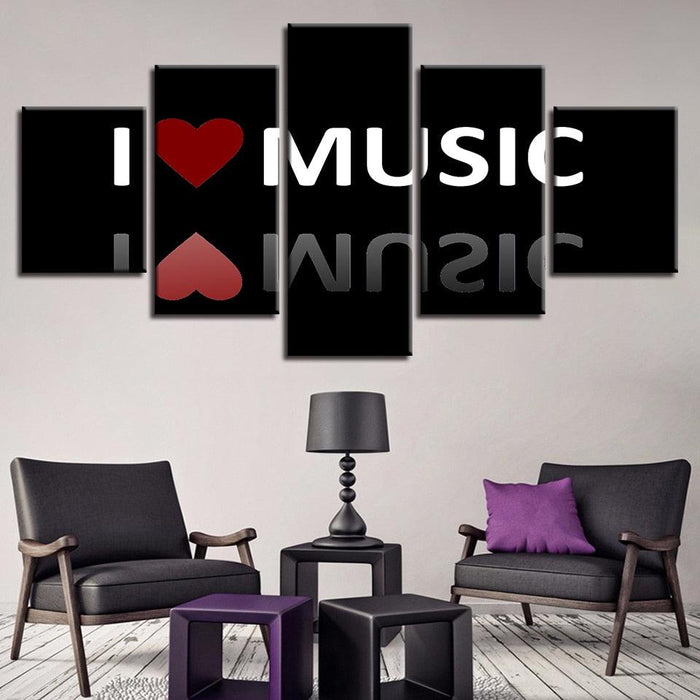 Music Painting 5 Piece HD Multi Panel Canvas Wall Art Frame - Original Frame