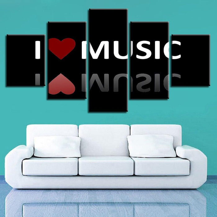 Music Painting 5 Piece HD Multi Panel Canvas Wall Art Frame - Original Frame