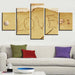 Beach 5 Piece HD Multi Panel Canvas Wall Art Frame - Original Frame