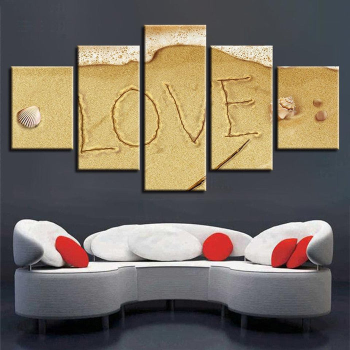 Beach 5 Piece HD Multi Panel Canvas Wall Art Frame - Original Frame