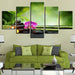 Orchid & Bamboo 5 Piece HD Multi Panel Canvas Wall Art Frame - Original Frame