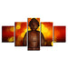 Buddha 5 Piece HD Multi Panel Canvas Wall Art Frame - Original Frame