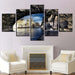 City Bridge 5 Piece HD Multi Panel Canvas Wall Art Frame - Original Frame