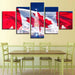 Canadian Flag Scenery 5 Piece HD Multi Panel Canvas Wall Art Frame - Original Frame