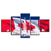 Canadian Flag Scenery 5 Piece HD Multi Panel Canvas Wall Art Frame - Original Frame