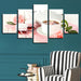 Pink Rose Tea 5 Piece HD Multi Panel Canvas Wall Art - Original Frame