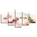 Pink Rose Tea 5 Piece HD Multi Panel Canvas Wall Art - Original Frame