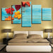 Fallen Maple Leaves 5 Piece HD Multi Panel Canvas Wall Art Frame - Original Frame