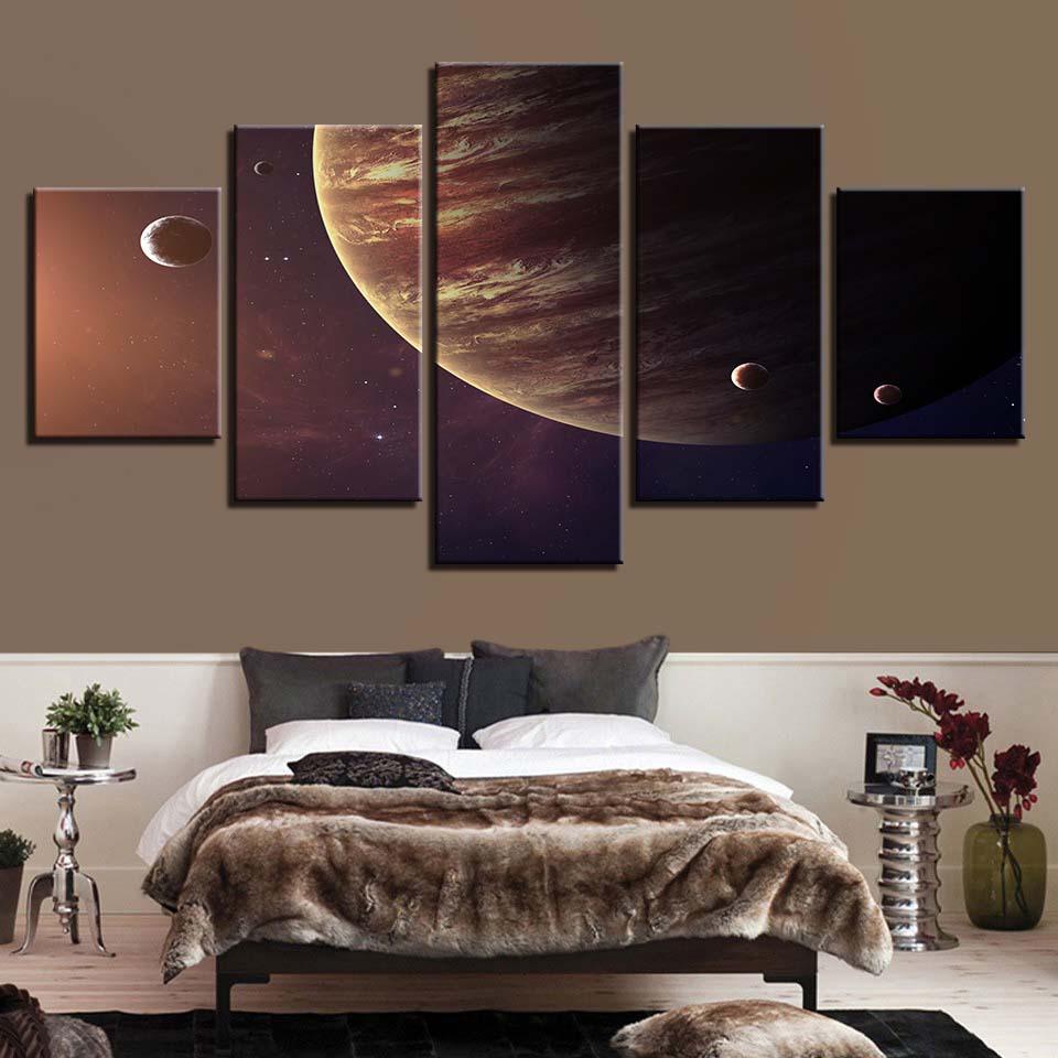 Planets 5 Piece HD Multi Panel Canvas Wall Art - Original Frame
