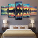 Abstract Castle 5 Piece HD Multi Panel Canvas Wall Art Frame - Original Frame