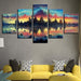 Abstract Castle 5 Piece HD Multi Panel Canvas Wall Art Frame - Original Frame