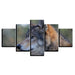 Wolf Animal Frame 5 Piece HD Multi Panel Canvas Wall Art Frame - Original Frame