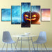 Carved Pumpkin 5 Piece HD Multi Panel Canvas Wall Art Frame - Original Frame