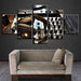 Dj Set Headphones 5 Piece HD Multi Panel Canvas Wall Art Frame - Original Frame