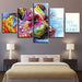 Animal Dog 5 Piece HD Multi Panel Canvas Wall Art Frame - Original Frame