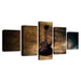 The Rustic Guitar 5 Piece HD Multi Panel Canvas Wall Art Frame - Original Frame