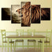 Lion Wild Animal Frame 5 Piece HD Multi Panel Canvas Wall Art Frame - Original Frame