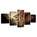 Lion Wild Animal Frame 5 Piece HD Multi Panel Canvas Wall Art Frame - Original Frame