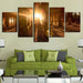 Forest Light 5 Piece HD Multi Panel Canvas Wall Art Frame - Original Frame