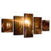 Forest Light 5 Piece HD Multi Panel Canvas Wall Art Frame - Original Frame