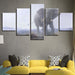 Elephant 5 Piece HD Multi Panel Canvas Wall Art Frame - Original Frame