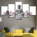 Buddha Orchid 5 Piece HD Multi Panel Canvas Wall Art Frame - Original Frame