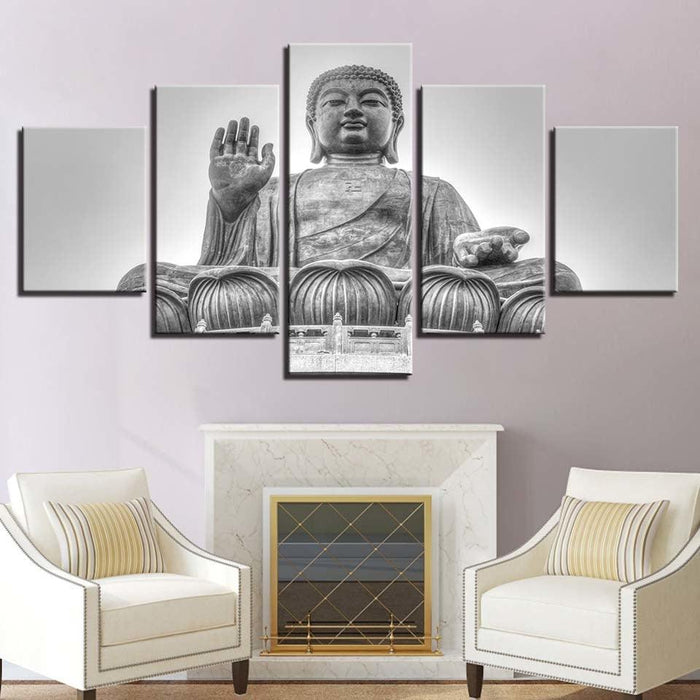 Buddha 5 Piece HD Multi Panel Canvas Wall Art Frame