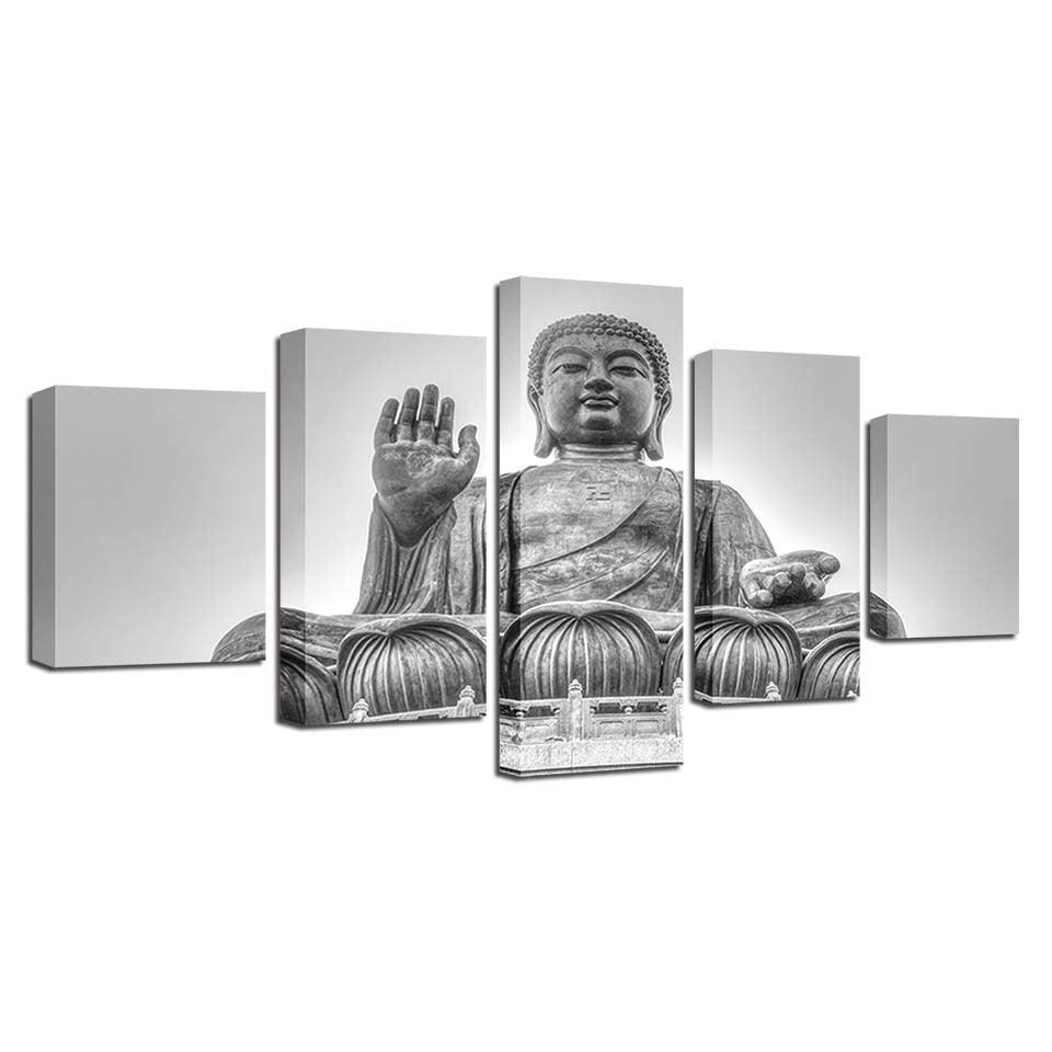 Buddha 5 Piece HD Multi Panel Canvas Wall Art Frame - Original Frame