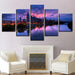 Buildings at Night 5 Piece HD Multi Panel Canvas Wall Art Frame - Original Frame