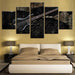 Black Electric Guitar 5 Piece HD Multi Panel Canvas Wall Art Frame - Original Frame