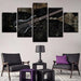 Black Electric Guitar 5 Piece HD Multi Panel Canvas Wall Art Frame - Original Frame