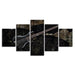 Black Electric Guitar 5 Piece HD Multi Panel Canvas Wall Art Frame - Original Frame