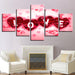 Rose Petals Love 5 Piece HD Multi Panel Canvas Wall Art Frame - Original Frame