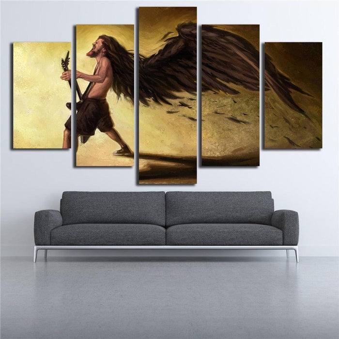 Singer Playing The Guitar 5 Piece HD Multi Panel Canvas Wall Art Frame