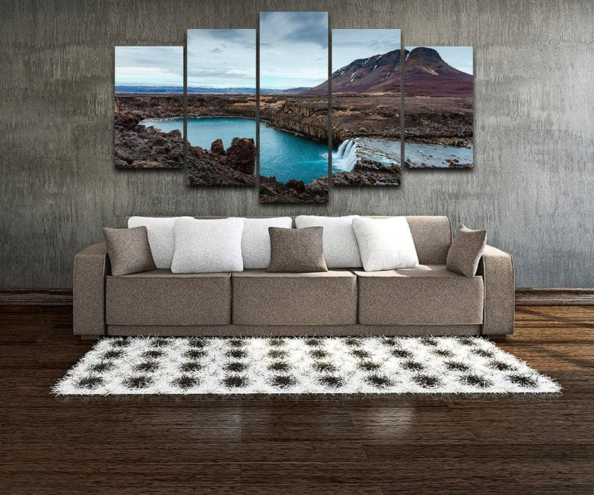 Iceland 5 Piece HD Multi Panel Canvas Wall Art Frame