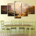 Alpine Sunshine Scenery 5 Piece HD Multi Panel Canvas Wall Art Frame - Original Frame